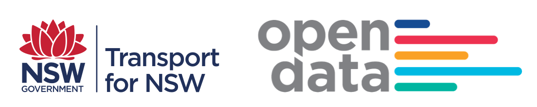 Logos of Transport for NSW and Open Data